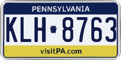 PA license plate KLH8763