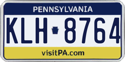 PA license plate KLH8764