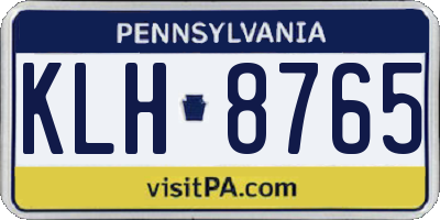 PA license plate KLH8765
