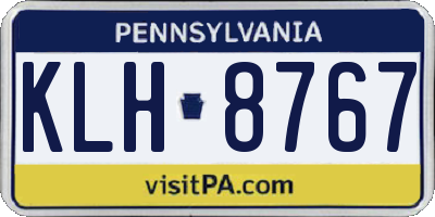 PA license plate KLH8767