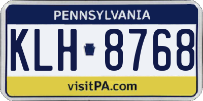PA license plate KLH8768