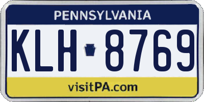 PA license plate KLH8769
