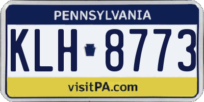 PA license plate KLH8773