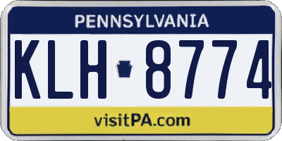 PA license plate KLH8774