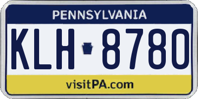 PA license plate KLH8780