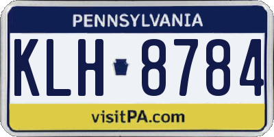 PA license plate KLH8784
