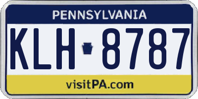 PA license plate KLH8787