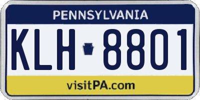 PA license plate KLH8801