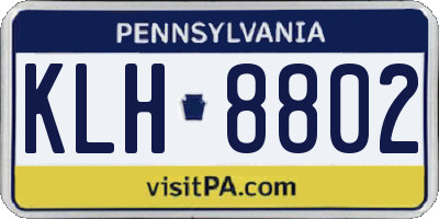 PA license plate KLH8802