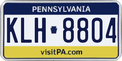 PA license plate KLH8804