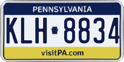 PA license plate KLH8834