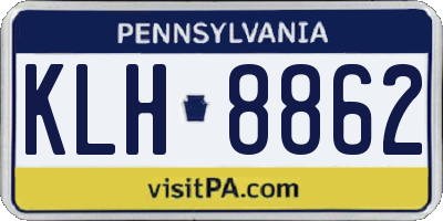 PA license plate KLH8862