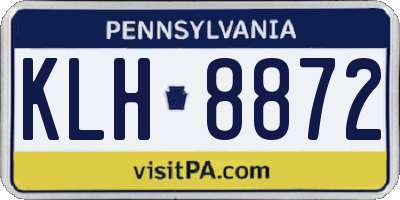 PA license plate KLH8872