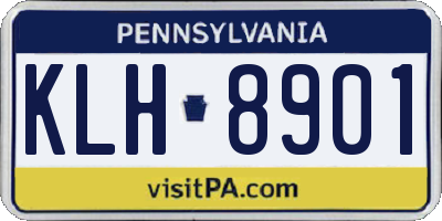 PA license plate KLH8901