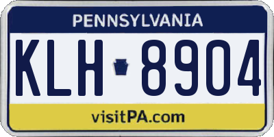 PA license plate KLH8904