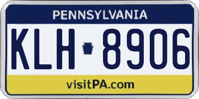 PA license plate KLH8906