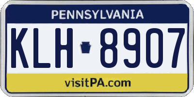 PA license plate KLH8907