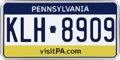PA license plate KLH8909