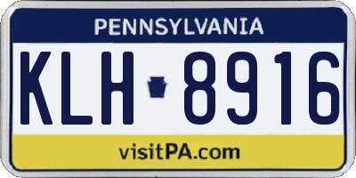 PA license plate KLH8916