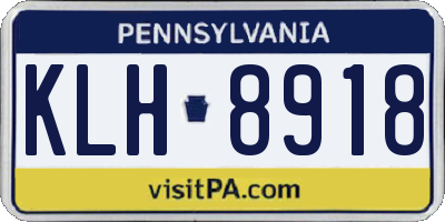 PA license plate KLH8918