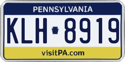 PA license plate KLH8919