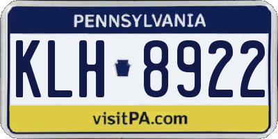 PA license plate KLH8922