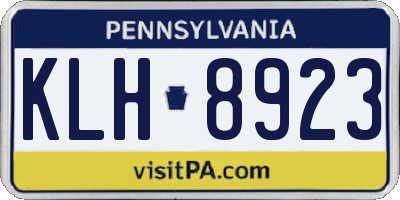 PA license plate KLH8923