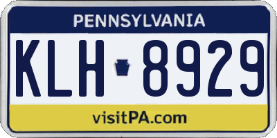 PA license plate KLH8929