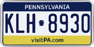 PA license plate KLH8930