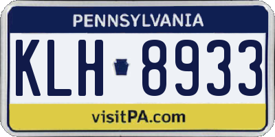 PA license plate KLH8933