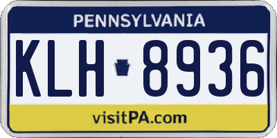 PA license plate KLH8936