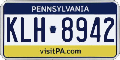 PA license plate KLH8942