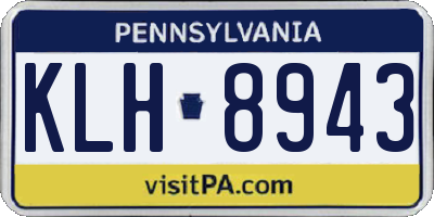 PA license plate KLH8943