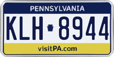 PA license plate KLH8944