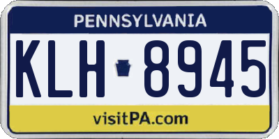 PA license plate KLH8945
