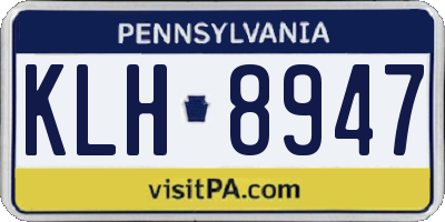 PA license plate KLH8947