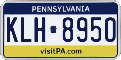 PA license plate KLH8950