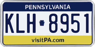 PA license plate KLH8951