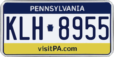 PA license plate KLH8955