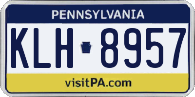 PA license plate KLH8957