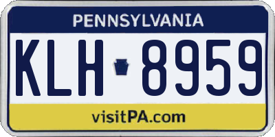 PA license plate KLH8959
