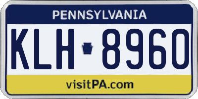 PA license plate KLH8960