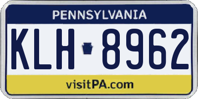 PA license plate KLH8962