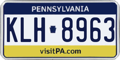 PA license plate KLH8963