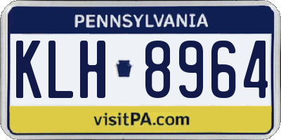 PA license plate KLH8964