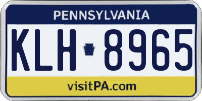 PA license plate KLH8965