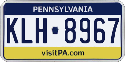 PA license plate KLH8967