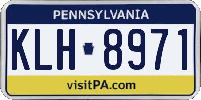 PA license plate KLH8971