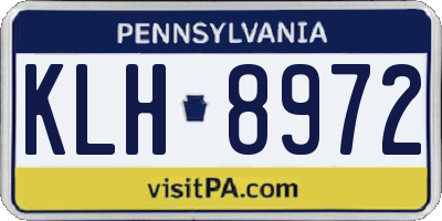 PA license plate KLH8972