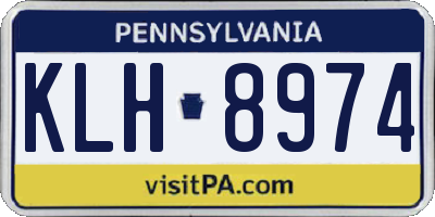 PA license plate KLH8974